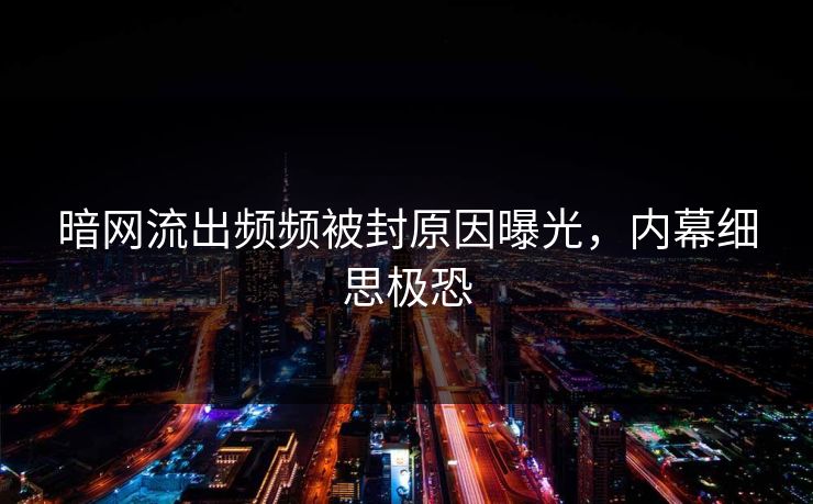 暗网流出频频被封原因曝光，内幕细思极恐