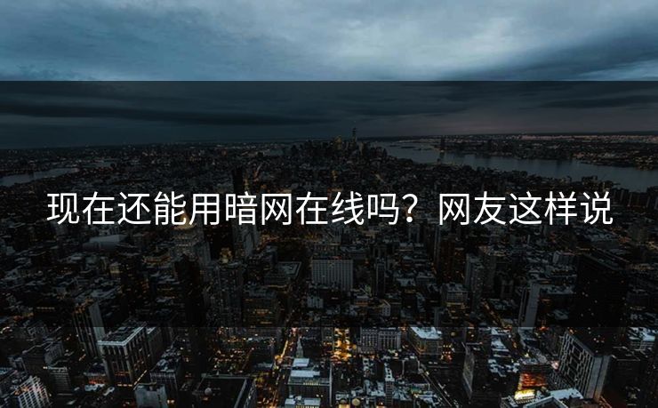 现在还能用暗网在线吗？网友这样说