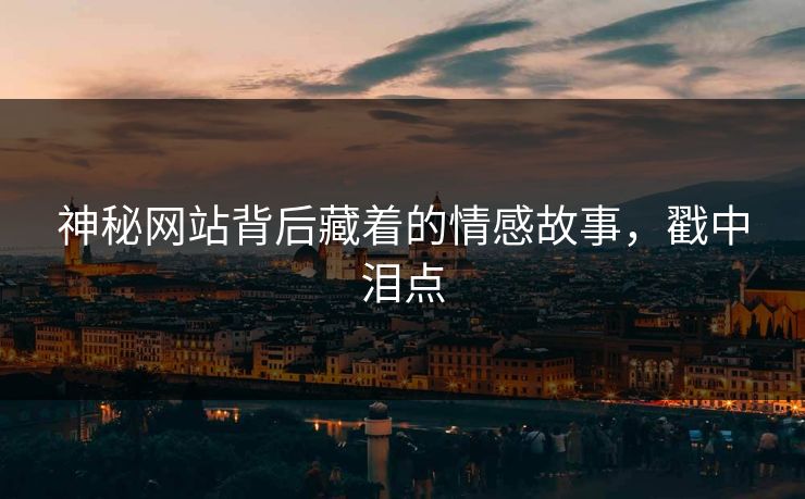 神秘网站背后藏着的情感故事，戳中泪点