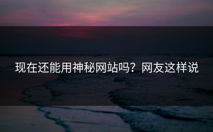 现在还能用神秘网站吗？网友这样说
