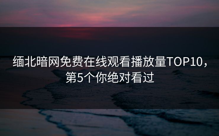 缅北暗网免费在线观看播放量TOP10，第5个你绝对看过