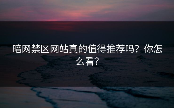 暗网禁区网站真的值得推荐吗？你怎么看？