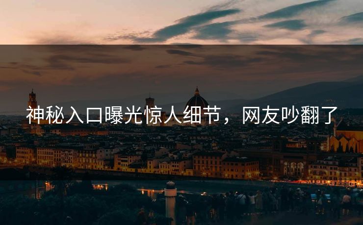神秘入口曝光惊人细节，网友吵翻了