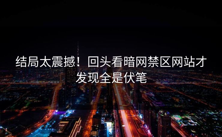 结局太震撼！回头看暗网禁区网站才发现全是伏笔