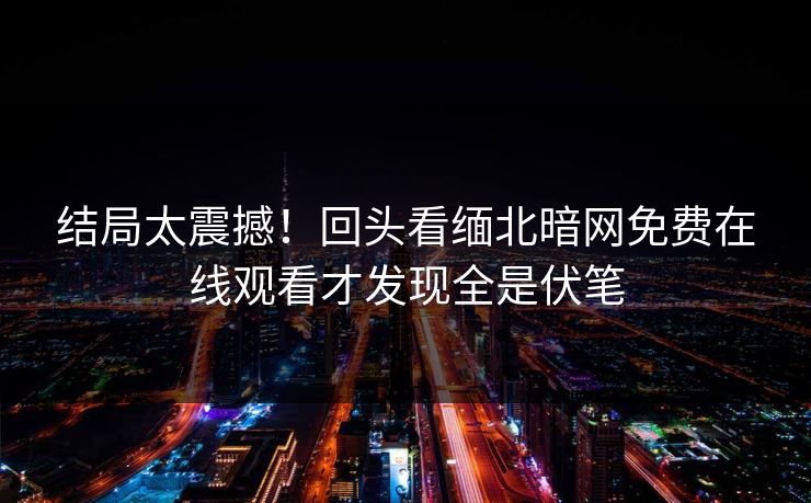 结局太震撼！回头看缅北暗网免费在线观看才发现全是伏笔