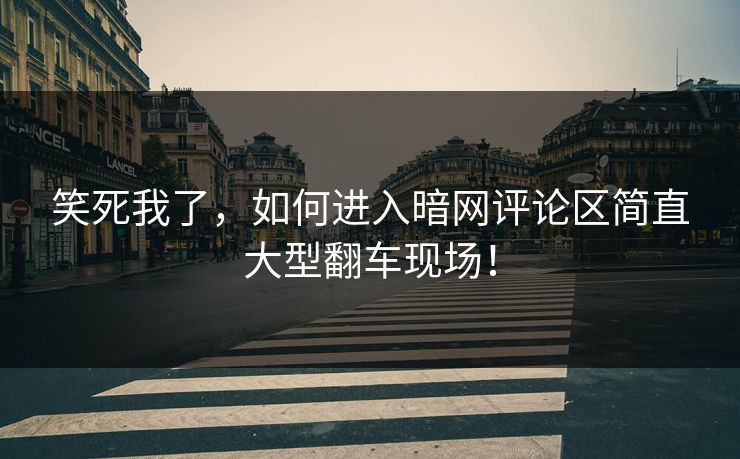 笑死我了，如何进入暗网评论区简直大型翻车现场！