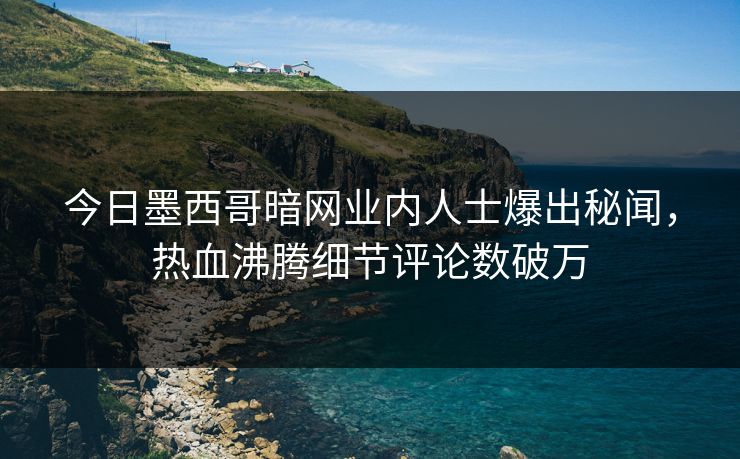 今日墨西哥暗网业内人士爆出秘闻，热血沸腾细节评论数破万