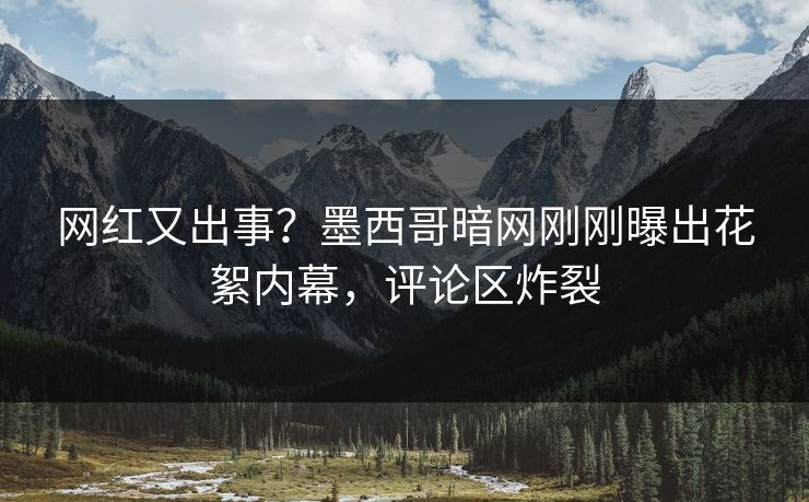 网红又出事？墨西哥暗网刚刚曝出花絮内幕，评论区炸裂