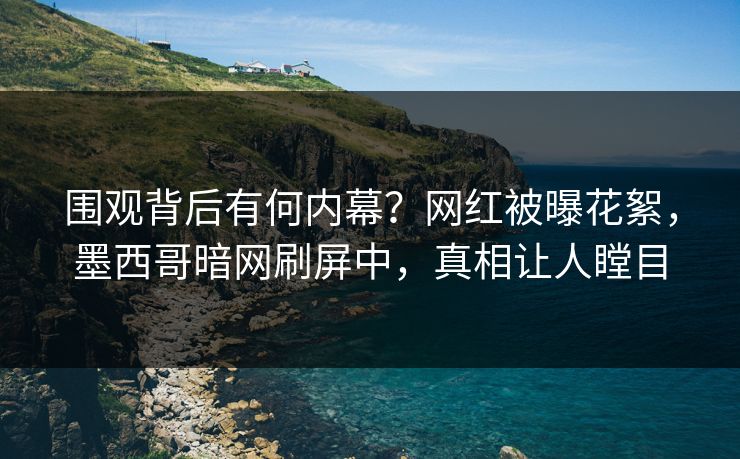 围观背后有何内幕？网红被曝花絮，墨西哥暗网刷屏中，真相让人瞠目