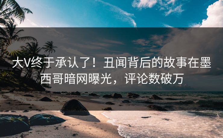 大V终于承认了！丑闻背后的故事在墨西哥暗网曝光，评论数破万