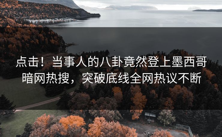 点击！当事人的八卦竟然登上墨西哥暗网热搜，突破底线全网热议不断