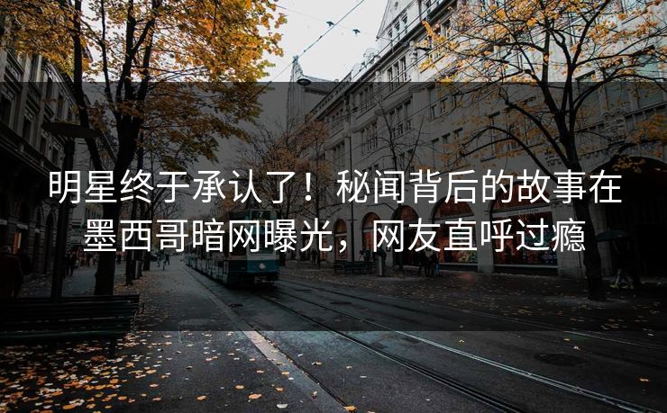 明星终于承认了！秘闻背后的故事在墨西哥暗网曝光，网友直呼过瘾