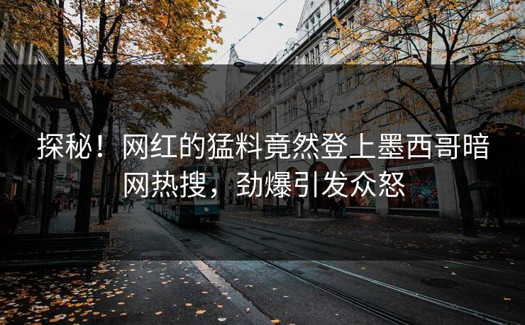 探秘！网红的猛料竟然登上墨西哥暗网热搜，劲爆引发众怒