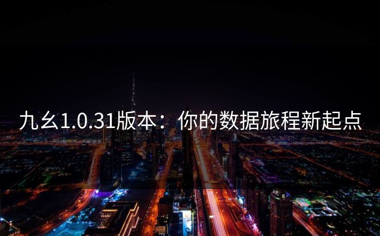 九幺1.0.31版本：你的数据旅程新起点