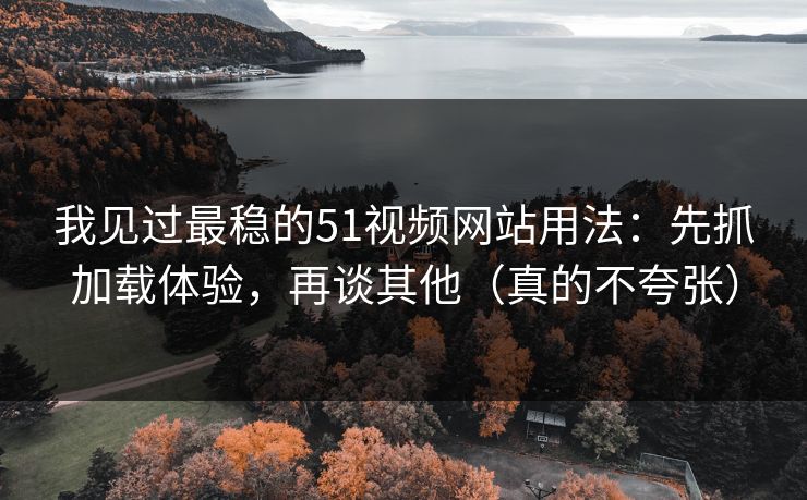 我见过最稳的51视频网站用法:先抓加载体验,再谈其他(真的不夸张) 我见过最稳的51视频网站用法:先抓加载体验,再谈其他(真的不夸张)